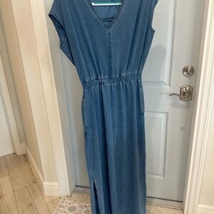 Blue Denim Maxi Dress